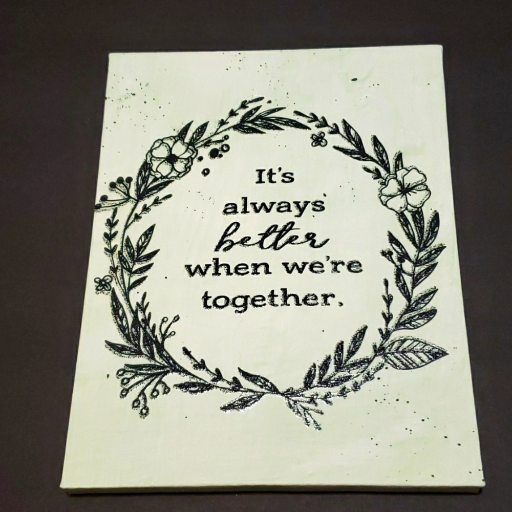 Splatter paint floral wall art